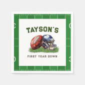 アメリカンフットボール1年連続1回目の誕生日 スタンダードカクテルナプキン (正面)