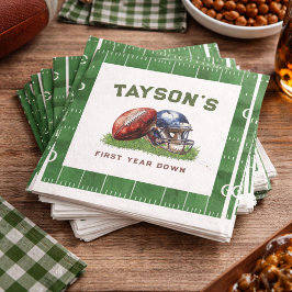 アメリカンフットボール1年連続1回目の誕生日 スタンダードカクテルナプキン