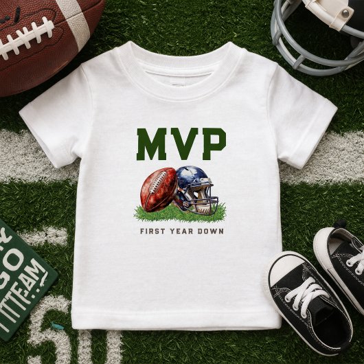 アメリカンフットボール1年連続1回目の誕生日 ベビーTシャツ