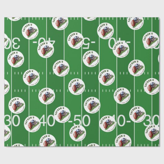 アメリカンフットボール1年連続1回目の誕生日 ラッピングペーパー (フラット)