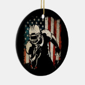 アメリカンフットボール7月4日アメリカ国旗 セラミックオーナメント (右)
