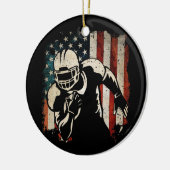 アメリカンフットボール7月4日アメリカ国旗 セラミックオーナメント (左)