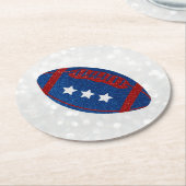 アメリカンフットボール7月4日グリッター ラウンドペーパーコースター (アングル)