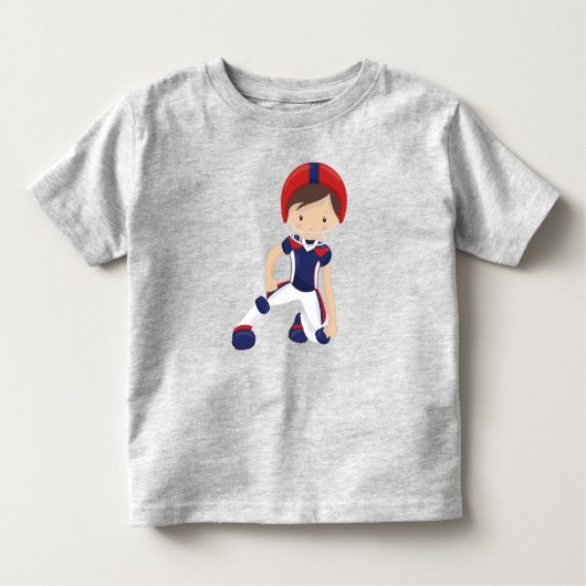 アメリカンフットボール, かわいい少年, 茶色の髪, ラグビー トドラーTシャツ (正面)