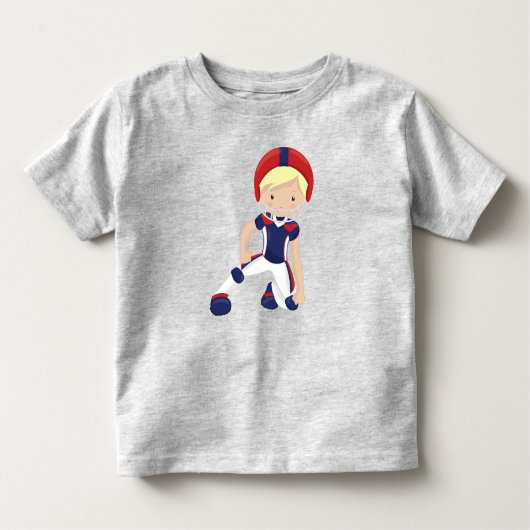アメリカンフットボール, かわいい少年, 金髪, ラグビー トドラーTシャツ (正面)