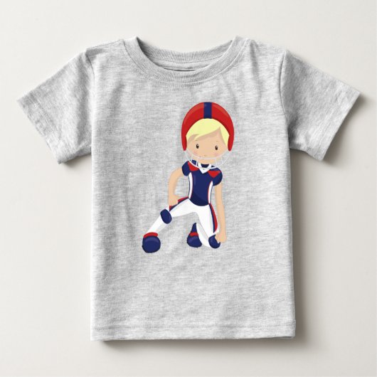アメリカンフットボール, かわいい少年, 金髪, ラグビー ベビーTシャツ (正面)