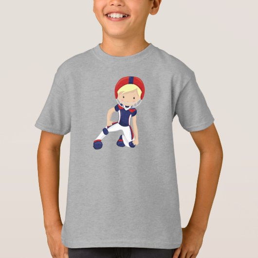 アメリカンフットボール,かわいい男の子,ブロンドヘア,ラグビー Tシャツ (正面)