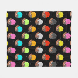 アメリカンフットボール - カラフルなヘルメットとボール フリースブランケット