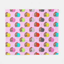 アメリカンフットボール - カラフルなヘルメット フリースブランケット