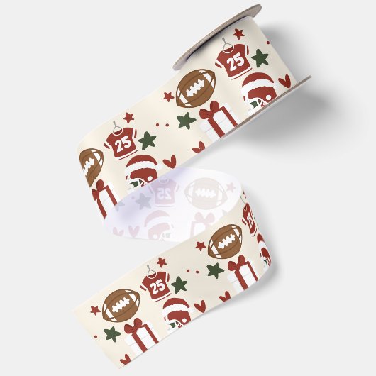 アメリカンフットボール クリスマス サテンリボン (裏面)