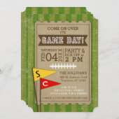 アメリカンフットボール |ゲームすごい日のカスタマイズ可能なチームフラグ 招待状 (正面/裏面)