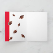 アメリカンフットボール コーチ フットボール ボール 赤い写真 サンキューカード (内部)