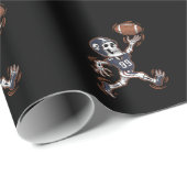 アメリカンフットボール スケルトン ハロウィーン フットボール ラッピングペーパー (ロールコーナー)