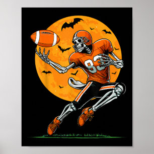 アメリカンフットボール スケルトン ボーイズ ハロウィン フットボール ポスター
