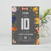 アメリカンフットボール スポーツ ボール こどもの日 誕生日 招待状 (スタンド正面)