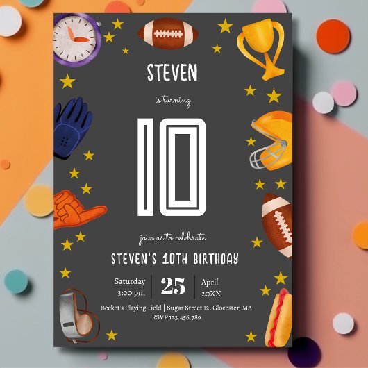 アメリカンフットボール スポーツ ボール こどもの日 誕生日 招待状