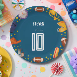 アメリカンフットボール スポーツ ボール キッズ 誕生日 ペーパープレート