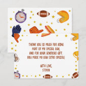 アメリカンフットボール スポーツ ボール 子供 誕生日 サンキューカード (正面/裏面)