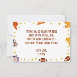 アメリカンフットボール スポーツ ボール 子供 誕生日 サンキューカード