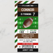 アメリカンフットボール チケット パス 誕生日 ご招待 招待状 (正面/裏面)