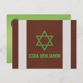 アメリカンフットボール バースデー・パーティーのお礼 ポストカード (正面/裏面)