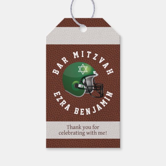 アメリカンフットボール バー・ミッツヴァー お土産タグ NFL ギフトタグ (正面)