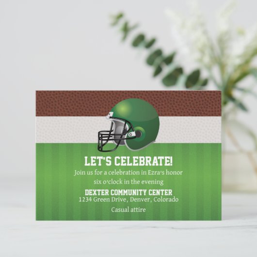アメリカンフットボール バー ミッツヴァー レセプション 挿入 招待状 (スタンド正面)