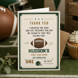 アメリカンフットボール ファーストイヤーダウン 1歳の誕生日 サンキューカード
