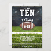 アメリカンフットボール・フィールド10th誕生日パーティー 招待状 (正面)
