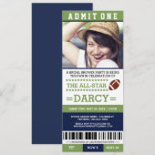 アメリカンフットボール ブライダルシャワーパーティーの招待状 招待状 (正面/裏面)