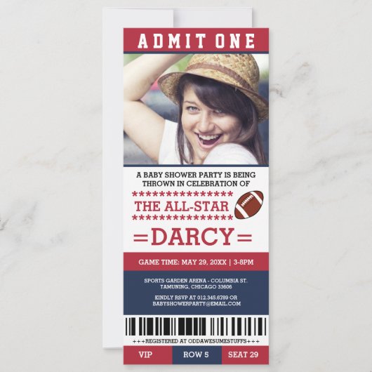 アメリカンフットボール ベイビーシャワーパーティー 招待状 (正面)