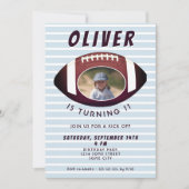 アメリカンフットボール・ボールスポーツボーイ誕生日写真 招待状 (正面)