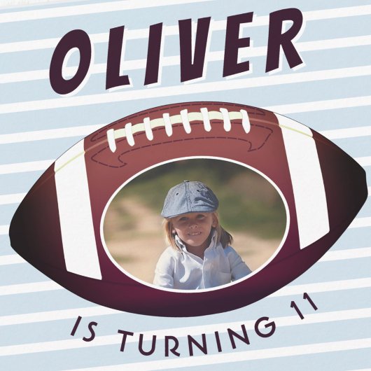 アメリカンフットボール・ボールスポーツボーイ誕生日写真 招待状