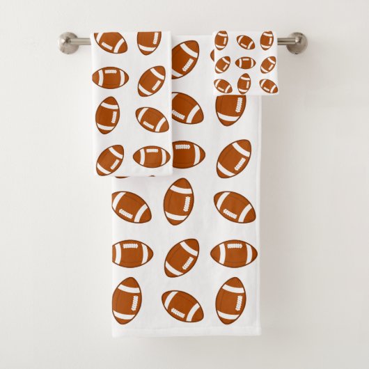 アメリカンフットボール ボール柄 白背景 バスタオルセット (インサイチュ)