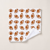 アメリカンフットボール ボール柄 白背景 バスタオルセット (ウォッシュタオル)