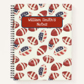 アメリカンフットボール ボール アメリカ国旗 新学期 準備 ノートブック (正面)