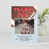 アメリカンフットボール ボール スポーツ 子供 誕生日 フォト サンキューカード (スタンド正面)