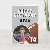 アメリカンフットボール ボール 写真 ハッピーバースデー サンキューカード (正面)