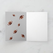 アメリカンフットボール ボール 写真 ハッピーバースデー サンキューカード (内部)