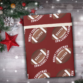 アメリカンフットボール ボール 名前 赤 クリスマス  ラッピングペーパー