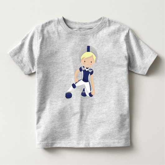 アメリカンフットボール、ラグビー、かわいい少年、金髪 トドラーTシャツ (正面)