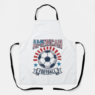 アメリカンフットボール レトロ サッカーボール Tシャツ デザイン エプロン
