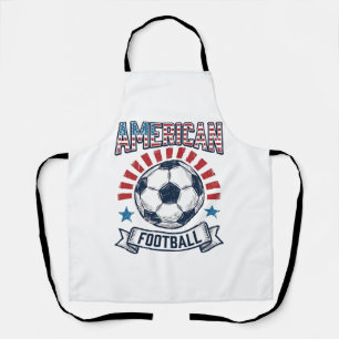 アメリカンフットボール レトロ サッカーボール Tシャツ デザイン エプロン