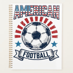 アメリカンフットボール レトロ サッカーボール Tシャツ デザイン プランナー手帳