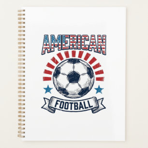 アメリカンフットボール レトロ サッカーボール Tシャツ デザイン プランナー手帳