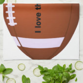 アメリカンフットボール:私はこのゲームが大好き キッチンタオル (折り畳み)