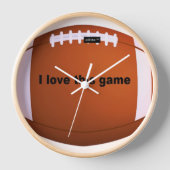 アメリカンフットボール:私はこのゲームが大好き 壁時計 (正面)
