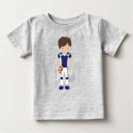 アメリカンフットボール, 茶色の髪, かわいい少年, ラグビー ベビーTシャツ