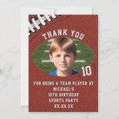 アメリカンフットボール 誕生日 写真 ありがとうカード サンキューカード (正面)