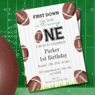 アメリカンフットボール 1歳の誕生日パーティー招待状 招待状
